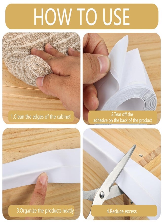 Wenceda 2 Rolls PVC Soft Cabinet Edge Protector for Kitchen Cabinets,Waterproof Self-Adhesive Cabinet Protector Tape for Edge Protector White - Image 4
